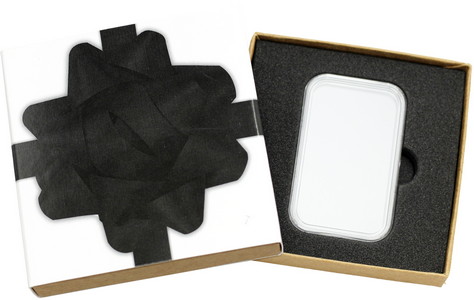 SilverTowne Natural Kraft Paper Gift Box with Black Bow Box Sleeve